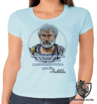 Baby look blusa feminina Aristóteles filósofo grego filosofia - Foto 2
