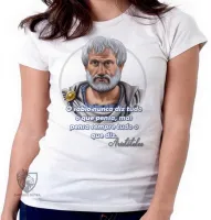 Baby look blusa feminina Aristóteles filósofo grego filosofia - Foto 5