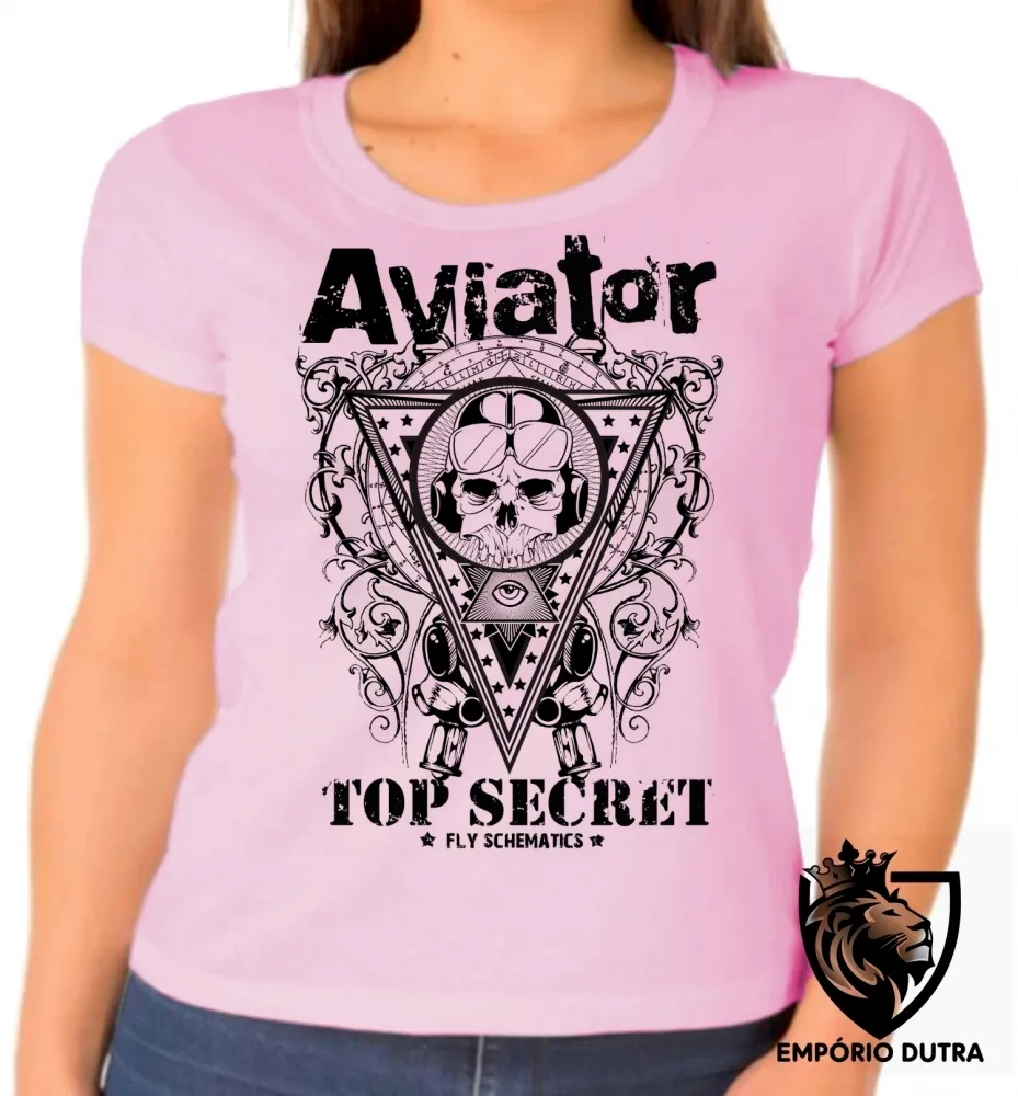 Baby look blusa feminina Aviador avião Top Secret