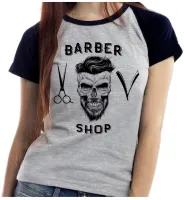 Baby look blusa feminina Barber Shop barbearia cabelereiro barba - Foto 2