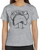 Baby look blusa feminina Biscoito da sorte great day - Foto 3