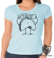 Baby look blusa feminina Biscoito da sorte great day - Foto 6