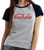 Baby look blusa feminina coca Cachaça beba pitu cola - Foto 5