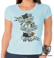 Baby look blusa feminina Cat pet world gato gatinho felino - Foto 3