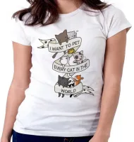 Baby look blusa feminina Cat pet world gato gatinho felino - Foto 6