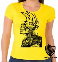 Baby look blusa feminina Caveira guetto rules regras punk - Foto 3