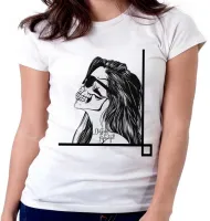 Baby look blusa feminina caveira tapa olho mexicana Different is beautiful - Foto 5