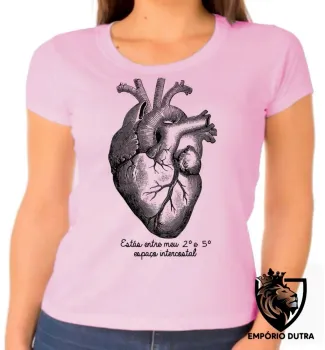 Baby look blusa feminina coração intercostal enfermagen medicina