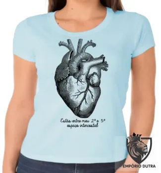 Baby look blusa feminina coração intercostal enfermagen medicina - Foto 2