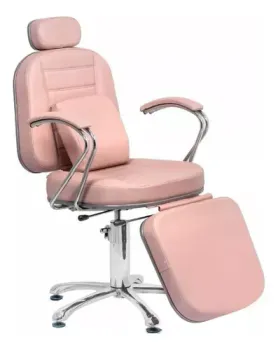 Cadeira Poltrona Cabeleireiro Barbeiro Reclinável Evidence Cor Pérola