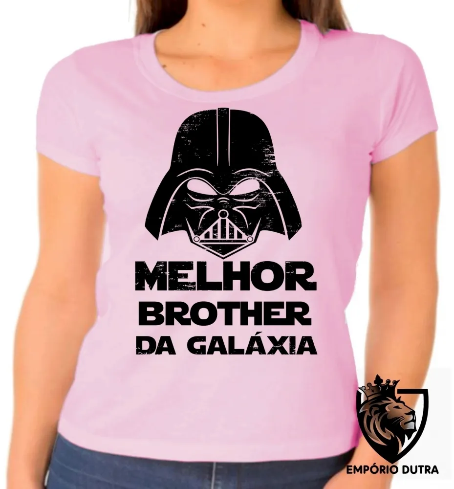Baby look blusa feminina darth vader melhor irmão brother galaxia star wars