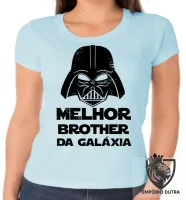 Baby look blusa feminina darth vader melhor irmão brother galaxia star wars - Foto 2