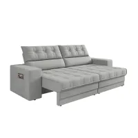 Sofá Oscar Plus 2,00m Retrátil/Reclinável Suede Areia - Xflex - Foto 2