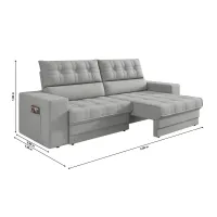 Sofá Oscar Plus 2,00m Retrátil/Reclinável Suede Areia - Xflex - Foto 3