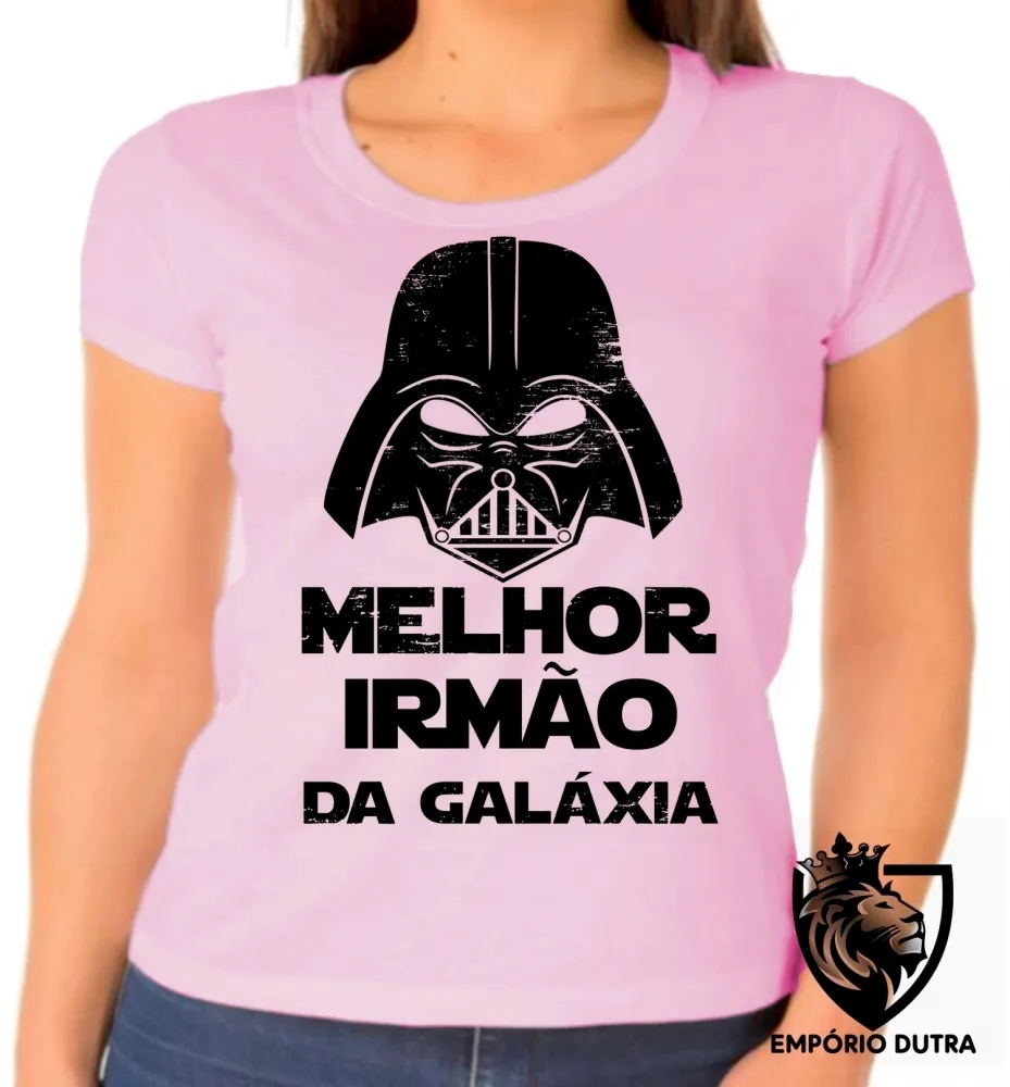 Baby look blusa feminina darth vader melhor irmão galaxia star wars Imagem