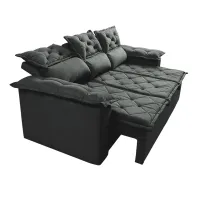 Sofá 3 Lugares Retrátil e Reclinável Cama inBox Compact 2,00m Velusoft Cinza - Foto 3