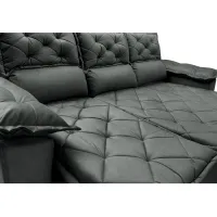 Sofá 3 Lugares Retrátil e Reclinável Cama inBox Compact 2,00m Velusoft Cinza - Foto 4