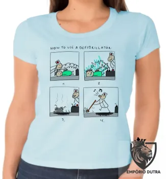 Baby look blusa feminina desfribilador enfermeira medico - Foto 2