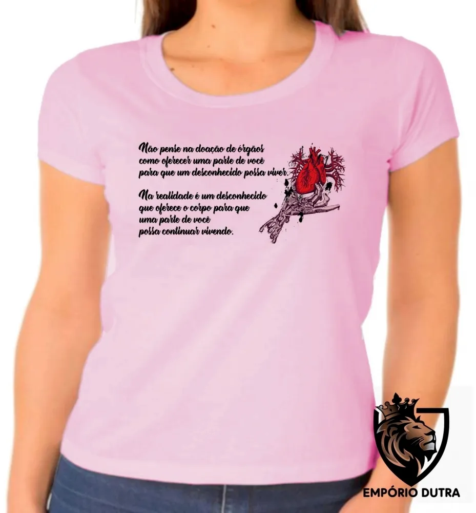 Baby look blusa feminina Doação de Órgãos salva vidas Imagem