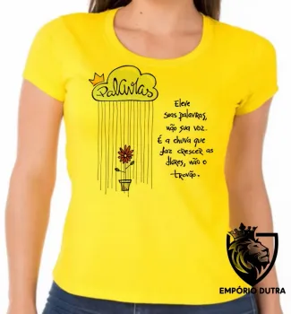 Baby look blusa feminina Eleve suas palavras não sua voz - Foto 2