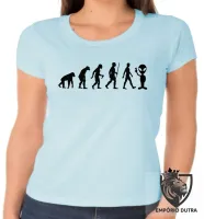 Baby look blusa feminina evolução alien et ovni - Foto 2