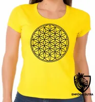 Baby look blusa feminina flor da vida geometria sagrada - Foto 4