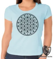 Baby look blusa feminina flor da vida geometria sagrada - Foto 5