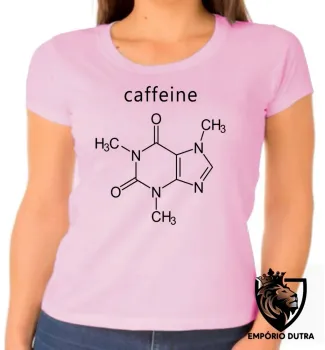 Baby look blusa feminina fórmula cafeína café molecula