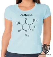 Baby look blusa feminina fórmula cafeína café molecula - Foto 2