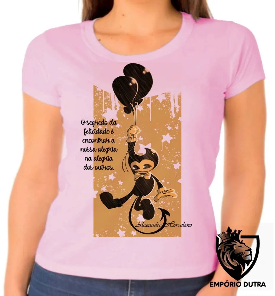 Baby look blusa feminina frase Alexandre Herculano