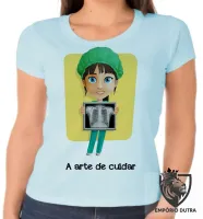 Baby look blusa feminina Enfermagem arte cuidar - Foto 2