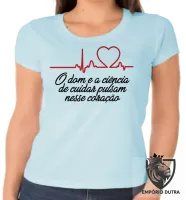 Baby look blusa feminina Enfermagem dom ciência - Foto 2