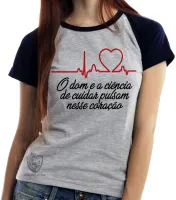 Baby look blusa feminina Enfermagem dom ciência - Foto 4