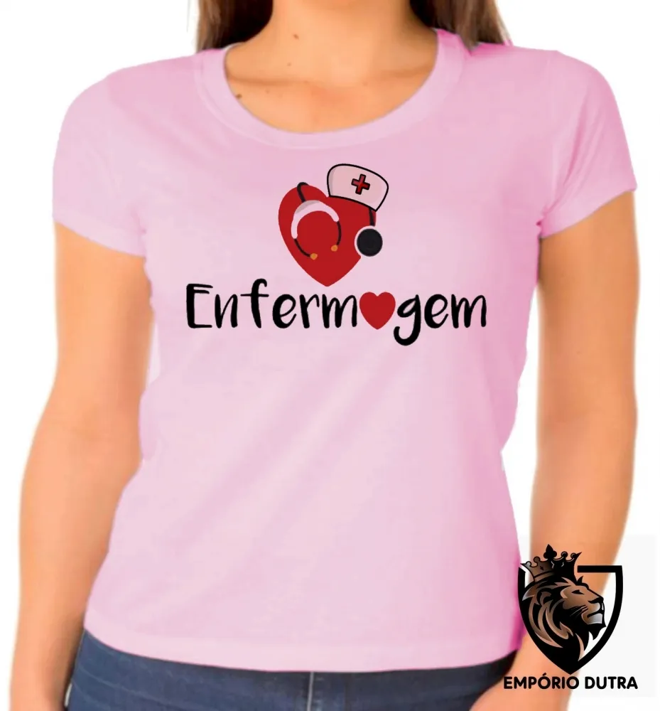 Baby look blusa feminina Enfermagem enfermeira love esteto