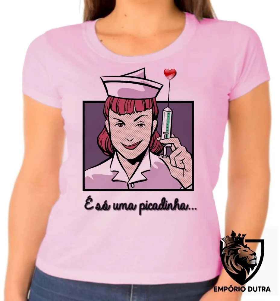 Baby look blusa feminina Enfermagem picadinha Imagem
