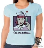 Baby look blusa feminina Enfermagem picadinha - Foto 2