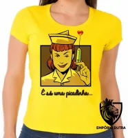 Baby look blusa feminina Enfermagem picadinha - Foto 3