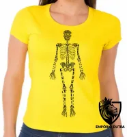 Baby look blusa feminina esqueleto humano com nome - Foto 2