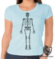 Baby look blusa feminina esqueleto humano com nome - Foto 3