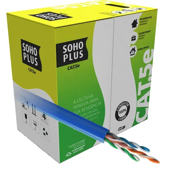 Furukawa Soho Cabos De Rede Cat5 4 Pares - Cabo de Internet RJ45 PC Rolo 305 metros Caixa  Imagem
