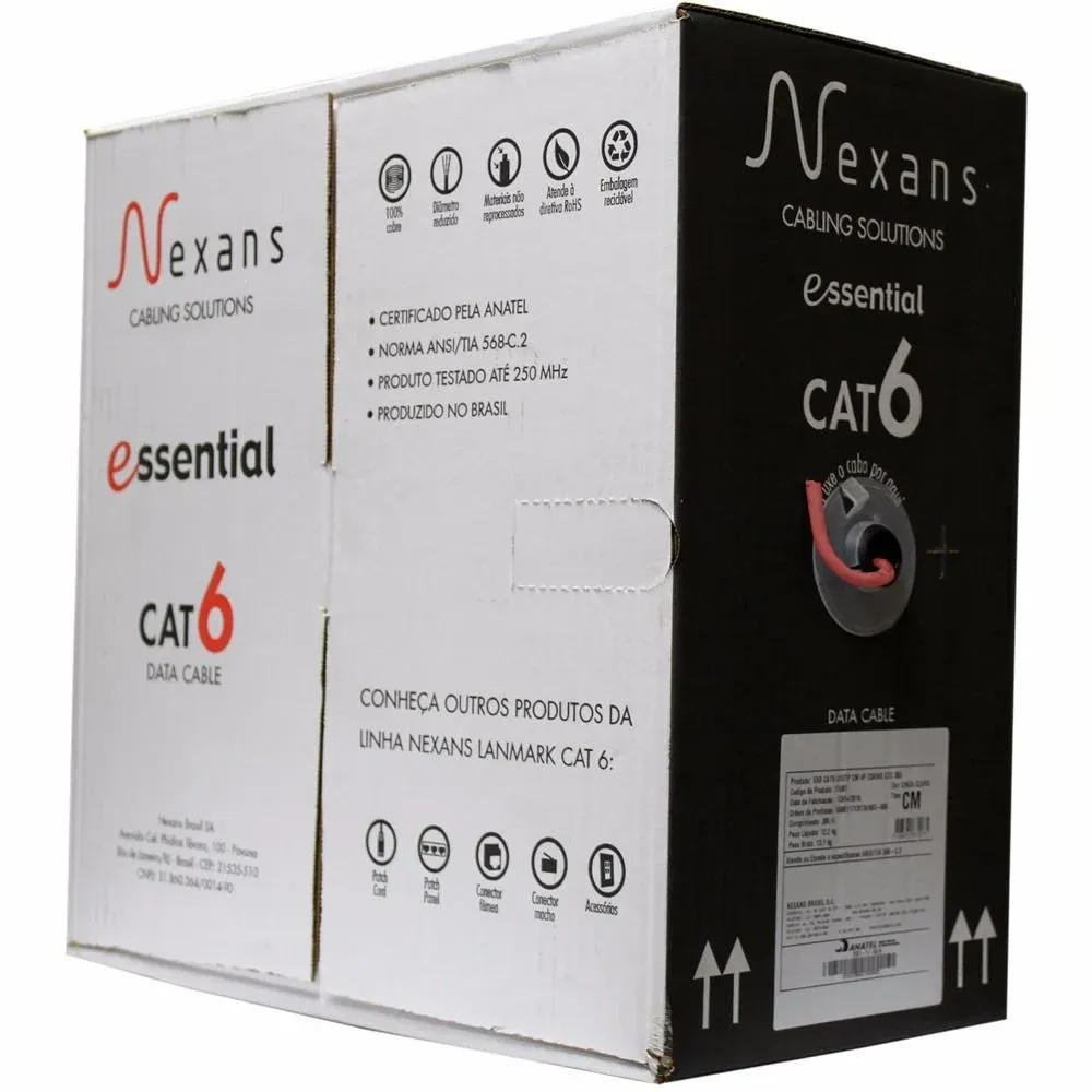 Nexans Cabos De Rede Cat6 4 Pares - Cabo de Internet RJ45 PC Rolo 305 metros Caixa  Imagem