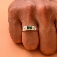 Anel de formatura prata 950 - VERDE -  AN420 - Foto 3