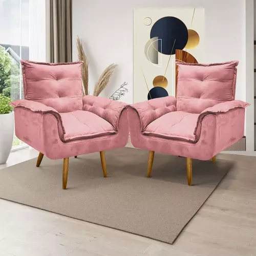 Kit 2 Poltronas Decorativa Opala Promoção Cadeira Decorativa Imagem