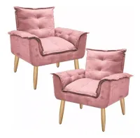 Kit 2 Poltronas Decorativa Opala Promoção Cadeira Decorativa - Foto 3