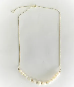COLAR CORRENTE E PÉROLAS FOLHEADO GAF00203