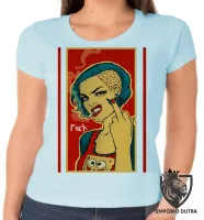 Baby look blusa feminina Fuck woman feminista - Foto 2