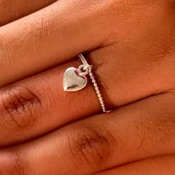 Anel de Prata Feminino -  Coração - AN1569 - Foto 2