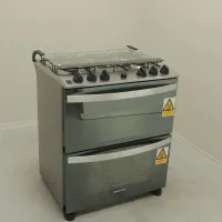 Fogão Brastemp 5 Bocas Duplo Forno Cor Inox Com Botões Removíveis E Exclusivo Aro Protetor  - Foto 2