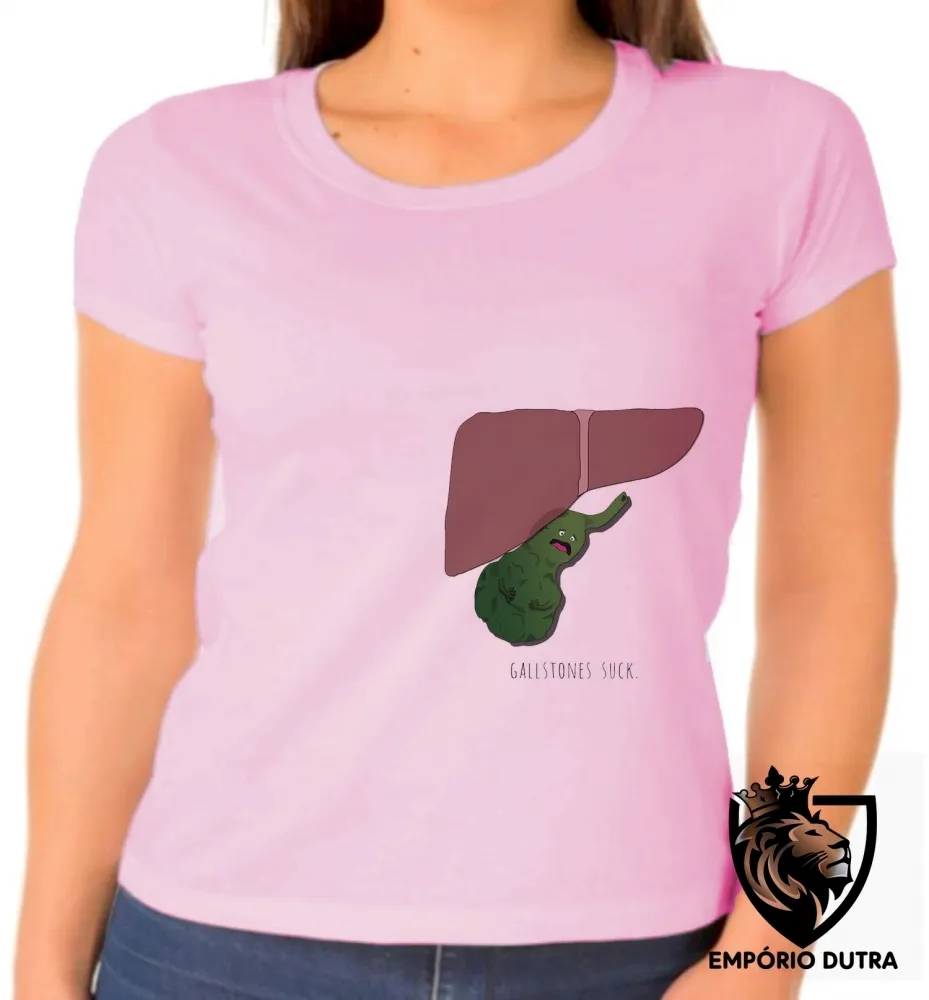 Baby look blusa feminina Gallstones suck figado orgão