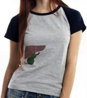 Baby look blusa feminina Gallstones suck figado orgão - Foto 5
